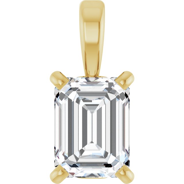 14K Yellow Gold 1/4 CT Natural Diamond Solitaire Pendant