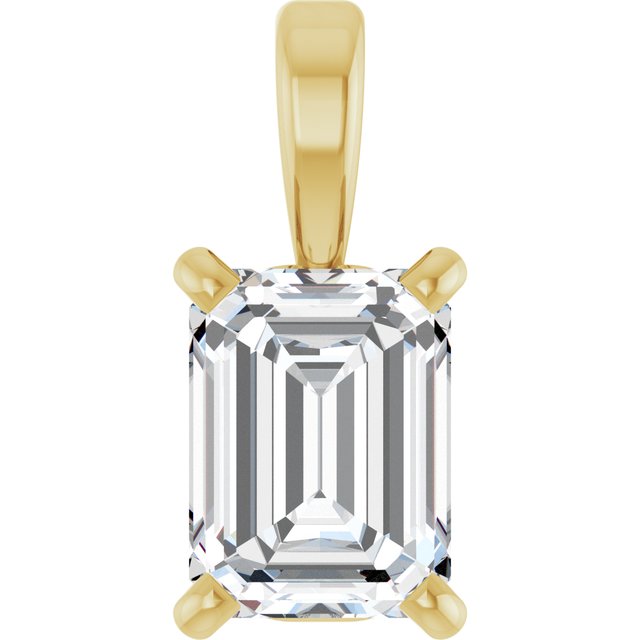 1/3 CT Natural Diamond 4-Prong Solitaire Pendant in 14K Gold, Silver & Platinum