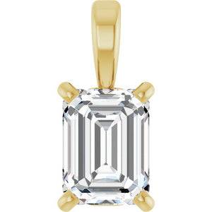 1/3 CT Natural Diamond 4-Prong Solitaire Pendant in 14K Gold, Silver & Platinum