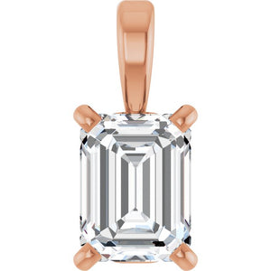 1/3 CT Natural Diamond 4-Prong Solitaire Pendant in 14K Gold, Silver & Platinum