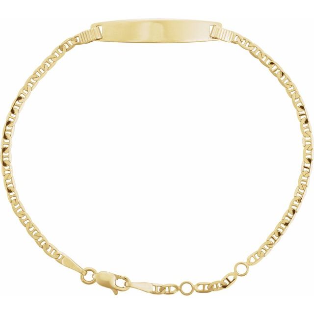 14K Gold Men's Anchor Adjustable Identification Bracelet
