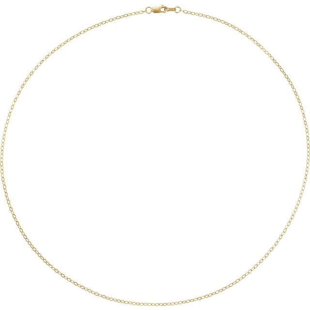 14K Yellow Gold 1.8 mm Flat Cable 16-Inch Chain - Elegant Design