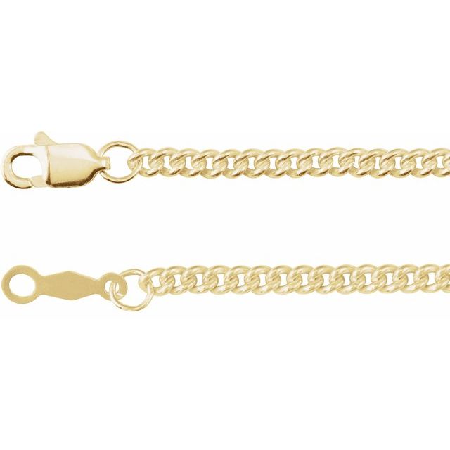 14K Yellow Gold-Filled 2.25 mm Curb Chain Necklace - Modern Elegance