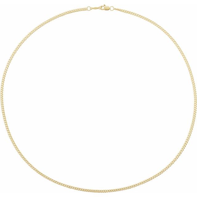 14K Yellow Gold-Filled 2.25  mm Curb 16" Chain