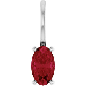 Lab-Grown Ruby Solitaire Pendant in 14K Gold, Silver & Platinum