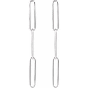14K Yellow Gold Paperclip Earrings - Elegant Daily Wear