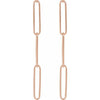 14K Yellow Gold Paperclip Earrings - Elegant Daily Wear