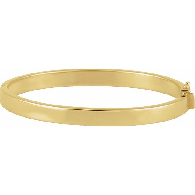 14K Gold Tube Hinged Bangle Bracelet