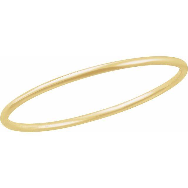 14K Yellow Gold 4 mm, 7.5" Bangle Bracelet - Elegant Design