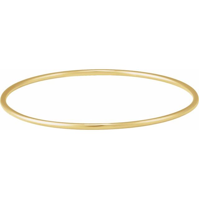 14K Yellow Gold 4 mm, 7.5" Bangle Bracelet - Elegant Design