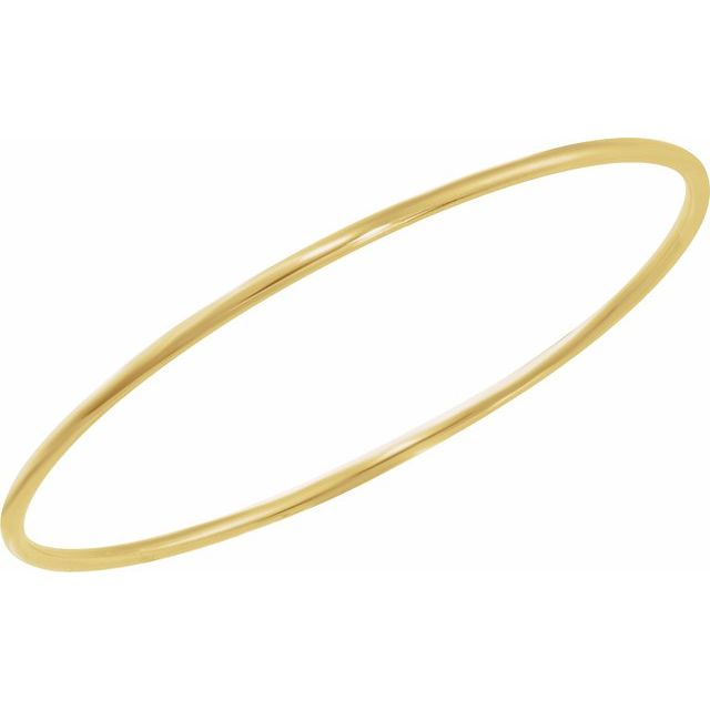 14K Yellow Gold 4 mm, 7.5" Bangle Bracelet - Elegant Design