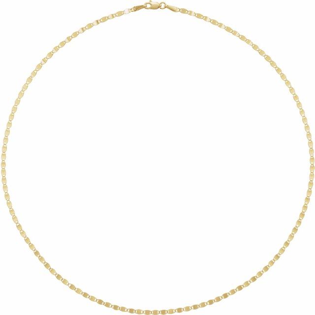 14K Yellow Gold 2.7 mm Polished Mirror 16" Chain