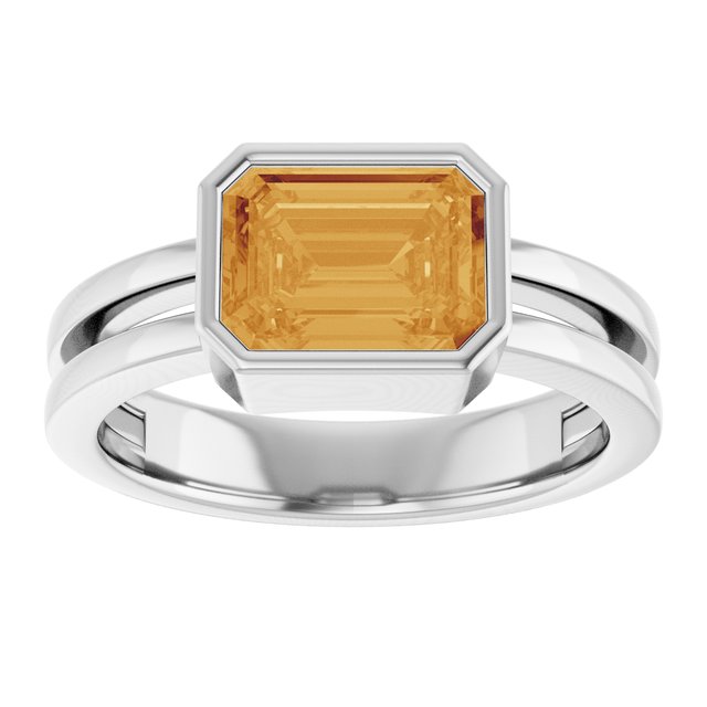 14K Gold, Sterling Silver & Platinum Natural Citrine Ring - Options Available