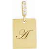 14K White Gold Polished Diamond Pendant with Engravable Surface - 0.02 CTW Natural Diamond