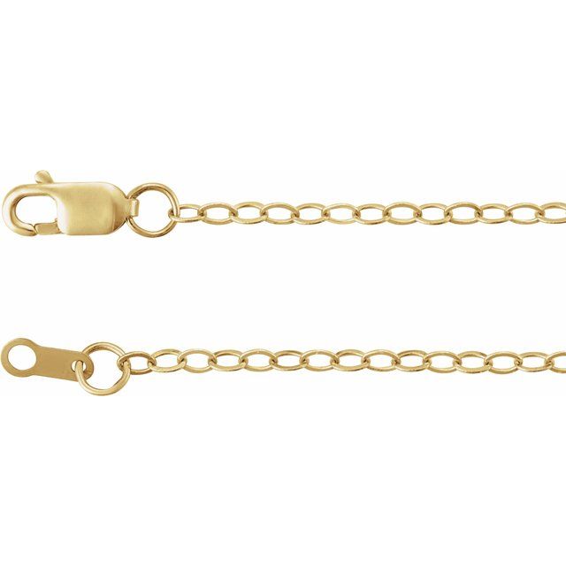 14K Yellow Gold 1.8 mm Flat Cable 16-Inch Chain - Elegant Design