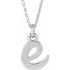 14K White Gold 12.45x6.75 mm Petite Initial B Necklace