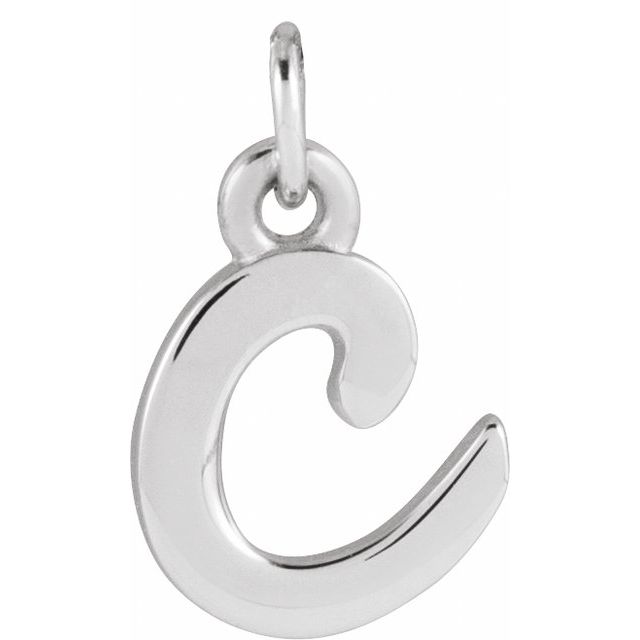 14K White Gold Petite Initial Letter J Pendant - Personal Touch Jewelry