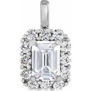 14K Gold Lab-Grown Diamond Halo-Style Pendant