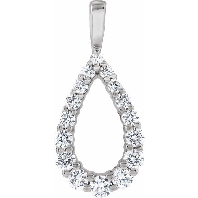 14K Gold Lab-Grown Diamond Drop Pendant