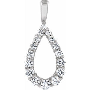 14K Gold Lab-Grown Diamond Drop Pendant