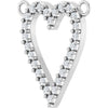 14K White Gold Heart Necklace Center with 1/6 CTW Natural Diamonds