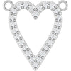 14K White Gold Heart Necklace Center with 1/6 CTW Natural Diamonds