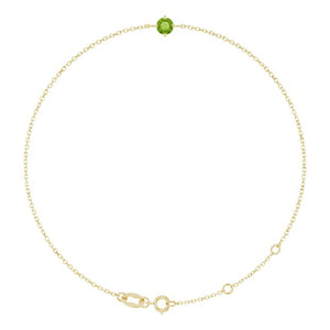 Natural Peridot Solitaire Bracelet Crafted in 14K Gold, Silver & Platinum