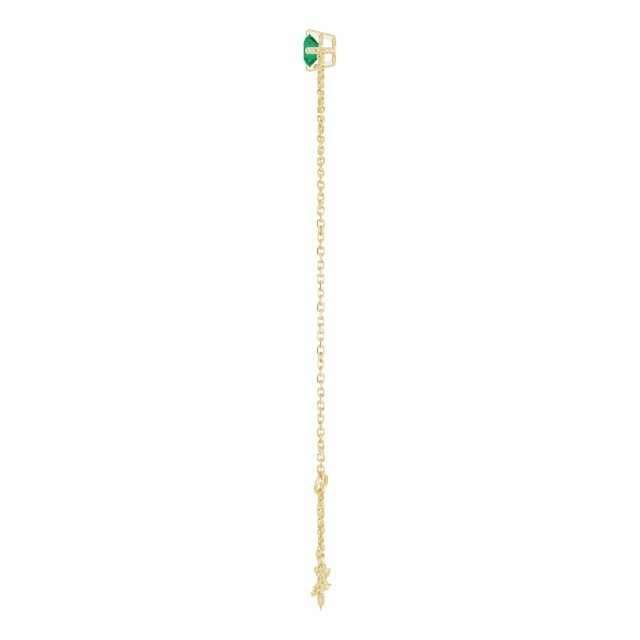 14K Yellow Gold, 5 mm Lab-Grown Emerald Bracelet - Elegant Design