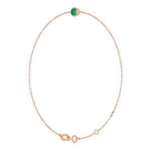 14K Yellow Gold, 5 mm Lab-Grown Emerald Bracelet - Elegant Design