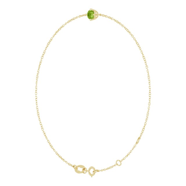 14K Yellow Gold, 5 mm Lab-Grown Emerald Bracelet - Elegant Design