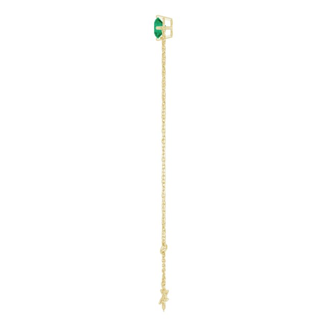 14K Gold Lab-Grown Emerald Solitaire Bracelet