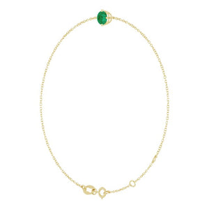 14K Yellow Gold, 5 mm Lab-Grown Emerald Bracelet - Elegant Design