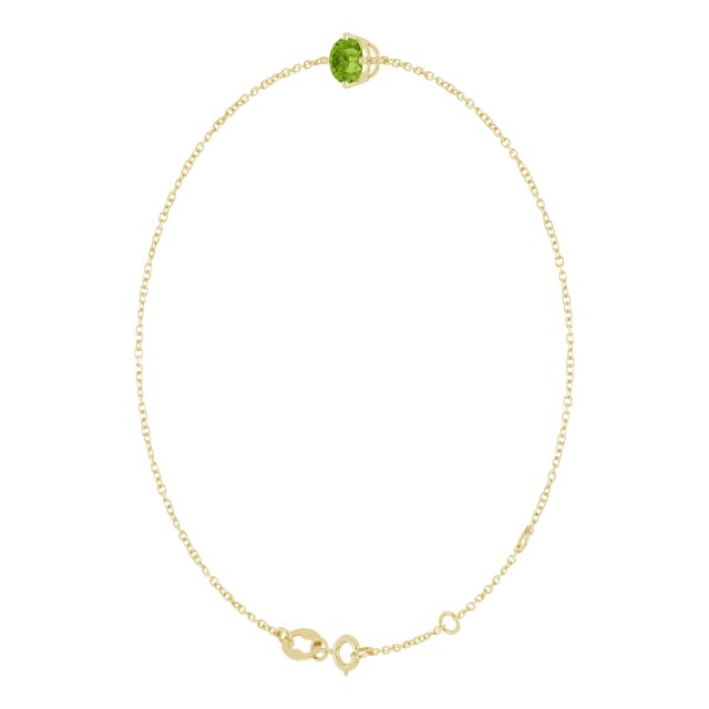 14K Yellow Gold, 5 mm Lab-Grown Emerald Bracelet - Elegant Design