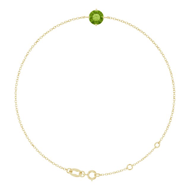 14K Yellow Gold, 5 mm Lab-Grown Emerald Bracelet - Elegant Design