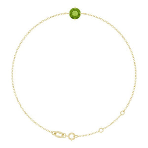 14K Yellow Gold, 5 mm Lab-Grown Emerald Bracelet - Elegant Design