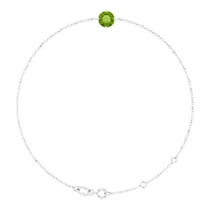 14K Yellow Gold, 5 mm Lab-Grown Emerald Bracelet - Elegant Design