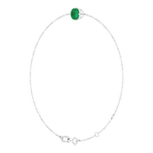 14K Yellow Gold, 5 mm Lab-Grown Emerald Bracelet - Elegant Design