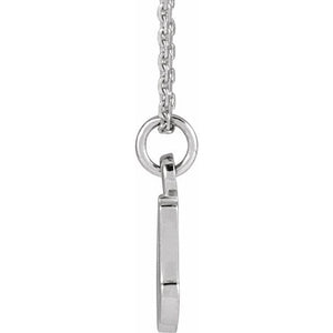 14K White Gold 12.45x6.75 mm Petite Initial B Necklace