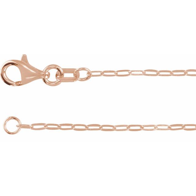 14K Yellow Gold 1.25 mm Paperclip-Style 7" Chain - Elegant Luxury