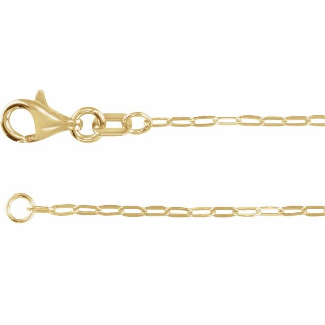 14K Yellow Gold 1.25 mm Paperclip-Style 7" Chain - Elegant Luxury