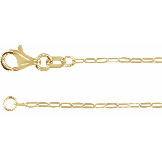 Paperclip-Style Chain Necklace in 14K Gold Available in Multiple Lengths