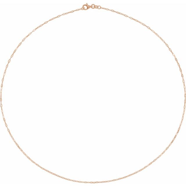 14K Yellow Gold 1.25 mm Paperclip-Style 16" Chain