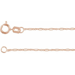 Brilliant Figaro Chain Necklace in 14K Gold