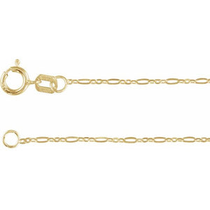 Brilliant Figaro Chain Necklace in 14K Gold Available in 16