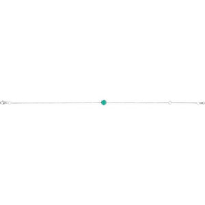 14K White Gold Natural Emerald 6.5-7.5 Inch Bracelet – Elegant Design
