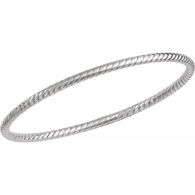 14K Yellow Gold 3 mm Twisted Bangle Bracelet – Elegant Design