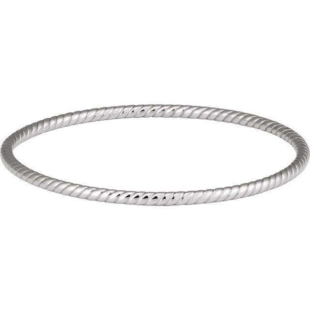 14K Yellow Gold 3 mm Twisted Bangle Bracelet – Elegant Design