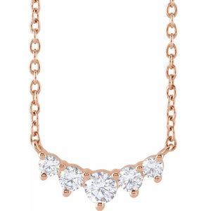 1/3 CTW Lab-Grown Round Diamond Graduated Necklace in 14K Gold