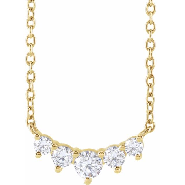 1/3 CTW Lab-Grown Round Diamond Graduated Necklace in 14K Gold