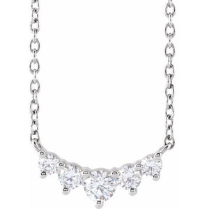 1/3 CTW Lab-Grown Round Diamond Graduated Necklace in 14K Gold